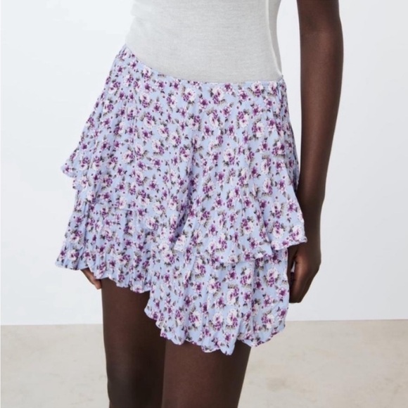 🆕Zara Womens Skort Tiered Ruffled Skirt - Picture 3 of 13